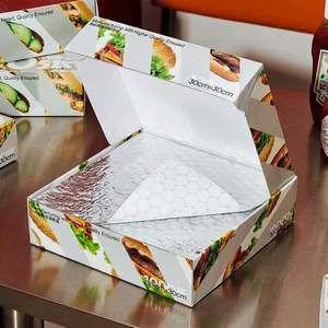 Papier d'emballage en papier nid d'abeille en aluminium avec logo personnalisé, qualité alimentaire, résistant à l'huile, recyclable, pour la charcuterie, les hamburgers et les plats à emporter, écologique - Product Image 4