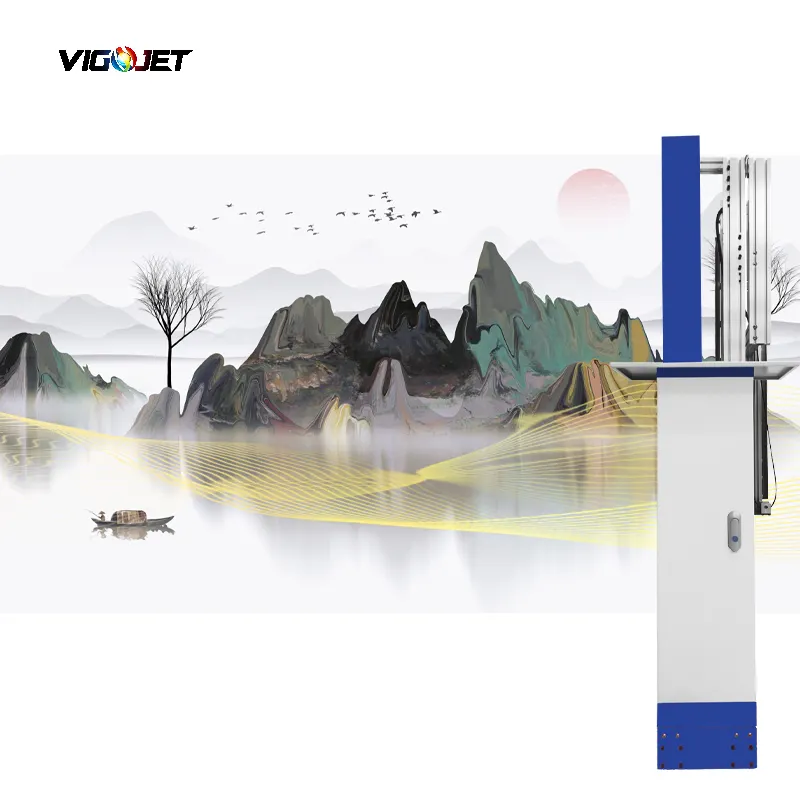 Vigojet เครื่องพิมพ์ผนังแนวตั้งทั้งกลางแจ้งและในร่ม, เครื่องพิมพ์ติดผนังพื้นหลังทีวี3D ความแม่นยำสูง