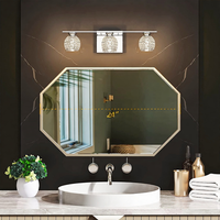 Applique Murale Moderne pour Chambre à Coucher avec Abat-jour en Verre et Miroir, Éclairage de Coiffeuse, Blanc Chaud 2700K, IRC 90, 4 Luminaires