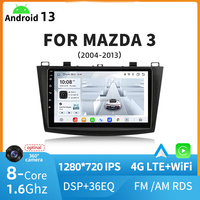 Radio Mobil Navigator 1280*720 IPS Car-play 8 Core 4G LTE Android 13 untuk MAZDA 3 2004-2013