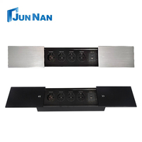 Enchufe de pared moderno de aleación de aluminio con toma de corriente integrada (US/EU/AU/CN), enchufe oculto deslizante para reuniones