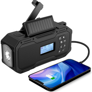 Radio Digitale DAB+ Tutto in <span class=keywords><strong>Uno</strong></span> con Manovella Solare, Luce LED SOS, Altoparlanti, Caricatore per Telefono e Power Bank - Product Image 1