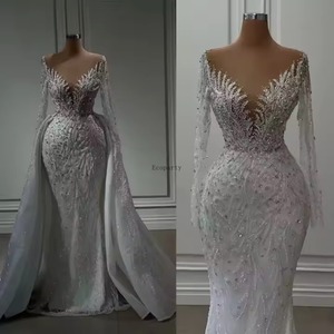 Vestido de Novia Sirena Africana 2025 con Cola Desmontable y Decoración de Encaje, Estilo Largo hasta el Suelo - Product Image 3