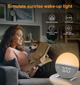 Wake up <b>Light</b> Table Digital Sunrise Alarm Clock Bedside Smart <b>Light</b> Custom <b>Sleep</b> Dimmable for Home OEM ODM Customized - Product Image 2