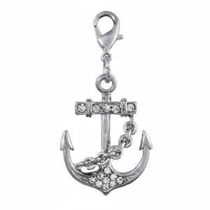 Ciondolo a forma di ancora in cristallo con strass per la creazione di gioielli e progetti artigianali - Product Image 2