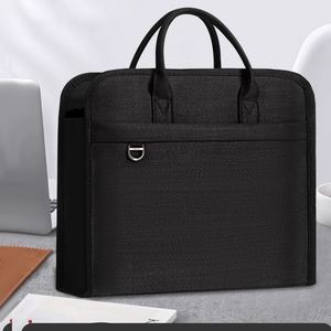 Sacs de conférence imperméables avec fermeture éclair, en tissu Oxford, mallette d'affaires pour hommes, sac pour ordinateur portable de 15,6 pouces, sac pour documents de réunion de bureau - Product Image 4