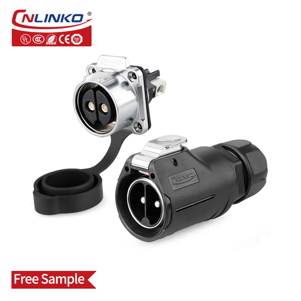 CNLINKO M28 Waterproof IP67 Male Female Quick Plug 50A Power 2 Pin Cable Connector