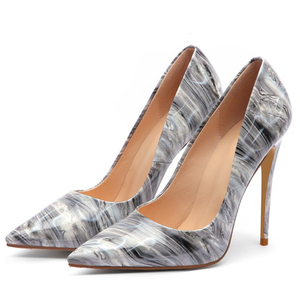 Super High Women Pointy Toe Thin-Heeled Stiletto Large Size 45 Basic Art Print <b>Dress</b> Shoes Lady Female <b>Wedding</b> Party Shoes - Product Image 5