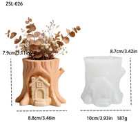 Moule en silicone pour pot de fleurs en forme de souche d'arbre, pour bricolage, bougies d'aromathérapie, coupelles, ciment, plâtre, ornement, outil de décoration