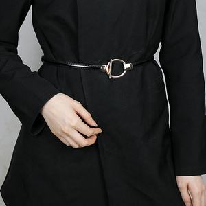 Women's Versatile Thin PU Leather Waist Belt Small Adjustable Dress Belt with Alloy Buckle <strong>Fashion</strong> <strong>Accessory</strong> - Product Image 4