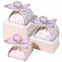 Élégante boîte à dragées carrée en carton, motif papillon ailé ajouré, pour cadeaux de mariage et décoration de fête, de qualité supérieure, réutilisable