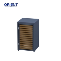 Abri à déchets multifonctionnel en acier/aluminium-Boîtier pour poubelle robuste avec serrure et étagères latérales pour l'organisation en extérieur