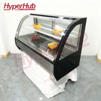 Réfrigérateur de vitrine de boulangerie en verre incurvé de comptoir miniature commercial pour café pâtisserie
