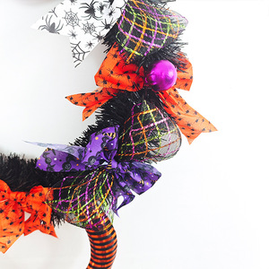 Guirnalda de Halloween Luling Yaoyao para Colgar en la Puerta, 32x32, Franjas Naranjas y Negras, Tela Oxford, Decoración para Fiestas - Product Image 3