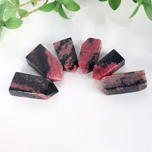 Tour de cristal de rhodonite rose et noire naturelle de haute qualité, obélisque poli en rhodonite, baguette pointue pour la décoration intérieure - Product Image 4