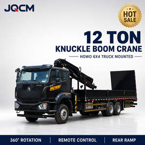Grue mobile articulée SINOTRUK HOWO 6x4 <span class=keywords><strong>de</strong></span> 12 tonnes, vente chaude, grue montée sur camion JQCM, <span class=keywords><strong>meilleur</strong></span> prix direct usine - Product Image 1