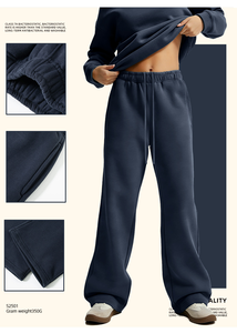 Fashionable and Versatile 350g Fleece Unisex Men's American Style Casual Pants Drawstring-Waist Loose-Fit Ins Wide-Leg Joggers - Product Image 3