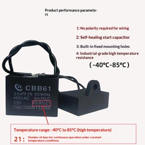 <span class=keywords><strong>Condensateur</strong></span> <span class=keywords><strong>de</strong></span> démarrage <span class=keywords><strong>de</strong></span> moteur AC en film polypropylène CBB61 450V 1.2uF/1.5uF/1.8uF pour déshumidificateur et ventilateur d'extraction - Prix <span class=keywords><strong>de</strong></span> gros - Product Image 5