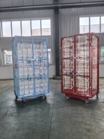 Logistique portable de haute qualité Entrepôt industriel Pli emboîtable Conteneur à rouleaux en métal en acier Cage à rouleaux