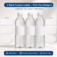 Étiquettes personnalisées imperméables pour bouteilles d'eau, autocollants adhésifs pour anniversaire, mariage, fête de remise de diplôme, 8,5 x 2 pouces, BOPP