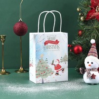 Sacs en papier kraft de Noël rouges personnalisés en gros pour emballage cadeau, petits MOQ, sacs en papier avec poignées
