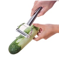 Professionele Duitse Roestvrijstalen Dual-Head Keukensnijder 2-In-1 Moeiteloze Groenteschiller Fruitversnipperaar Creatief