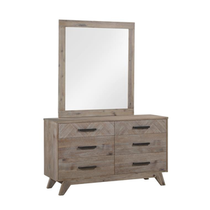Commode en bois de la plus haute qualité 6 tiroirs et cadre miroir pin meubles de chambre en bois massif chêne/pin/acacia bois massif - Product Image 3