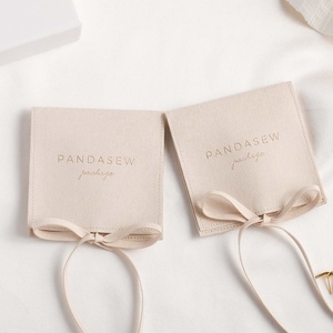 PandaSew Personalized Jewelry Packaging Bag Custom Logo <b>Envelope</b> Microfiber Jewelry Pouch - Product Image 4
