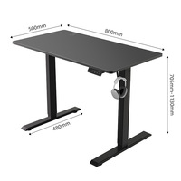 Bureau informatique en bois réglable en hauteur électriquement, avec cadre de levage à moteur unique, pour position assise-debout, design minimaliste et moderne