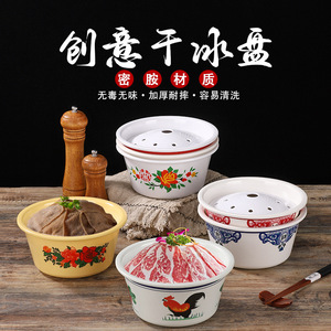 ชามเมลามีนมีฝาปิดสำหรับหม้อไฟ ขนาด 20 ซม. ลายตกแต่ง ถาดเสิร์ฟ ใช้ในโรงแรมสำหรับอาหาร - Product Image 5