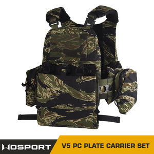 Chaleco Táctico WOSPORT MOLLE V5 de Liberación Rápida con Cinturón Elástico y Triple Portacargadores para Juegos de Airsoft - Product Image 4
