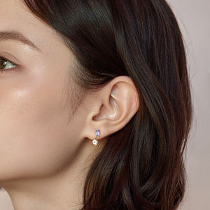 New Arrivals Top Sale Fine Jewelry 18K Solid Gold Natural Blue Sapphire Gemstone Earrings Screw Back Stud Earrings For Women - Product Image 5