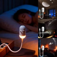Projecteur d'étoiles 2-en-1 Mini Galaxy, Veilleuse Intelligente, Lampe Ambiante Ciel Étoilé, Design Minimaliste, Alimentation USB pour Chambre à Coucher et Sommeil