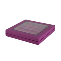 Palette de fards à paupières vide en gros, emballage coréen violet, conteneur cosmétique avec miroir, couleur nude
