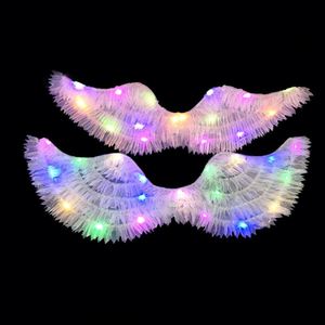 Halloween Christmas Festival Accessories Led <b>Light</b> up <b>Angel</b> Glowing Colorful Fairy Wings Costume for Kids Adults - Product Image 1