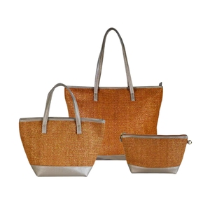 Cesta de mercado de cuero con doble asa, hecha a mano, estilo marroquí, de paja natural, estilo francés - Product Image 6