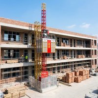 Grue de levage de chantier SC100U avec élévateur de matériaux modulaire breveté de 1 tonne