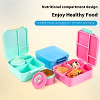 Boîte à lunch pour enfants sans BPA avec couvercle en plastique, récipient de stockage alimentaire scolaire pour enfants, ensemble de boîtes à lunch pour enfants