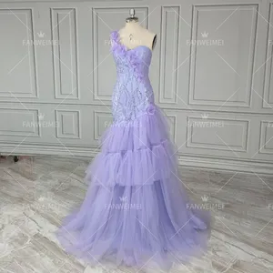 Tinh Tế Màu Tím Nàng Tiên Cá Sequin Buổi Tối Bên Ăn Mặc Với Hoa Công Chúa Sinh Nhật Gown Cho Đám Cưới Khách Hỗ Trợ Tùy Biến