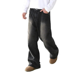 โลโก้แบบกำหนดเอง ขายส่ง กางเกงยีนส์สตรีทแวร์ผู้ชายลำลอง ฮิปฮอป ทรงตรง ทรงหลวม สไตล์วายทูเค ล้างแบบมังกี้วอช กางเกงยีนส์ขากว้างวินเทจสำหรับผู้ชาย - Product Image 3