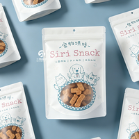 Sachet d'emballage personnalisé pour friandises pour animaux de compagnie, pochette refermable avec fenêtre, en aluminium, résistant à l'humidité, pour aliments pour chiens et chats