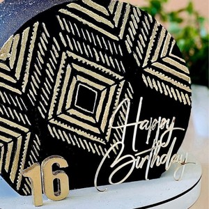 Oro metálico adolescente <span class=keywords><strong>cumpleaños</strong></span> <span class=keywords><strong>18</strong></span> Feliz <span class=keywords><strong>cumpleaños</strong></span> acrílico pastel para decorar pastel para fiesta de <span class=keywords><strong>cumpleaños</strong></span> dieciocho XQA137 - Product Image 5