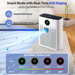 <span class=keywords><strong>Purificateur</strong></span> <span class=keywords><strong>d</strong></span>'<span class=keywords><strong>air</strong></span> électrique intelligent 2738 pour la maison, avec filtre HEPA 13, écran LED, connectivité Wi-Fi et commande tactile - Product Image 6
