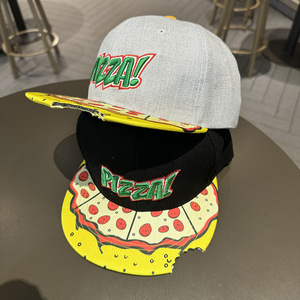 Venta al por mayor nueva gorra de béisbol bordada mordida pizza plana hip-hop de alta calidad impermeable estilo deportivo con imagen de dibujos animados gran oferta - Product Image 3