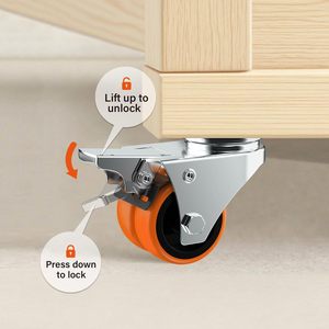 Custom 2.5/3/4/5 Inch Polyurethane Solid Plate <strong>Casters</strong> No Brake Thread Guards 1-Year Warranty Trolley Cart Furniture Swivel - Product Image 5