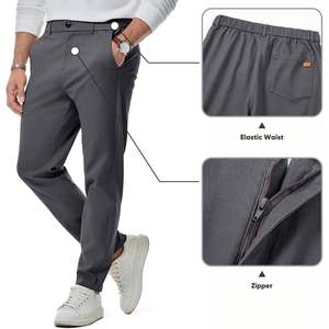 2025 hommes décontracté velours côtelé Joggers pantalon XL taille 100% coton Anti-rides couleur lavage droit motif côté rayure pli - Product Image 5