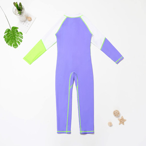 Traje de Baño de una Pieza para Niños 2026, Conjunto de 2 Piezas, Unisex, con Bloques de Color, Secado Rápido, Protección Solar Frontal - Product Image 4