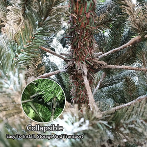 Arbre de Noël LED d'extérieur floqué blanc neige pré-éclairé de luxe en promotion - Product Image 4