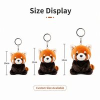 Porte-clés en peluche personnalisé Panda Rouge, mini jouet en peluche, cadeau promotionnel, marionnette mignonne et moelleuse pour la décoration de la maison et les fêtes, faible MOQ, OEM