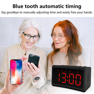 Nhà máy phổ biến OEM lớn LED đồng hồ báo thức HOT <span class=keywords><strong>New</strong></span> kỹ thuật số máy tính để bàn đồng hồ với BT ven biển thiết kế có thể sạc lại Big LED hiển thị - Product Image 5